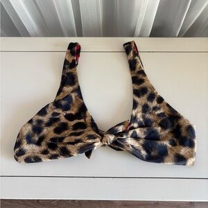 Leopard Print Bikini Top - Reversible